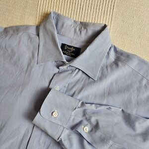 Gitman Bros Mens Light Blue Houndstooth Dress Shirt Button Up Long Sleeve Pocket